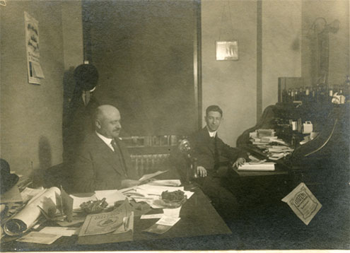 Louis and Jacob Blaustein at American Oil's First Office